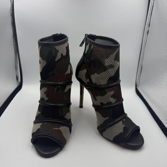 Jessica Simpson Camo Mesh Peep-Toe Stiletto Booties Sized 6 Like New - Picture 4 of 8